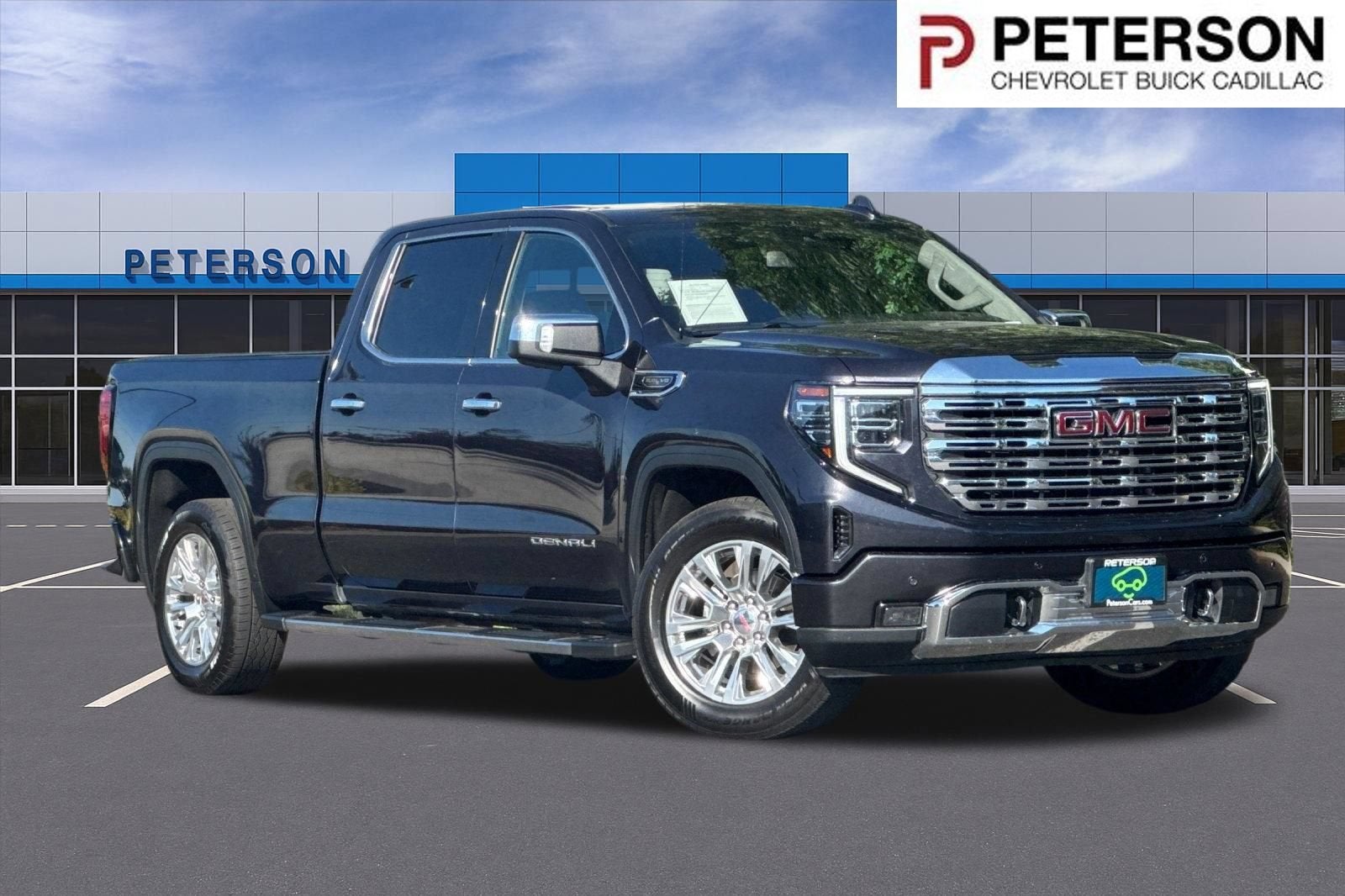 2022 GMC Sierra 1500 Denali in Titanium Rush Metallic — front three-quarter view